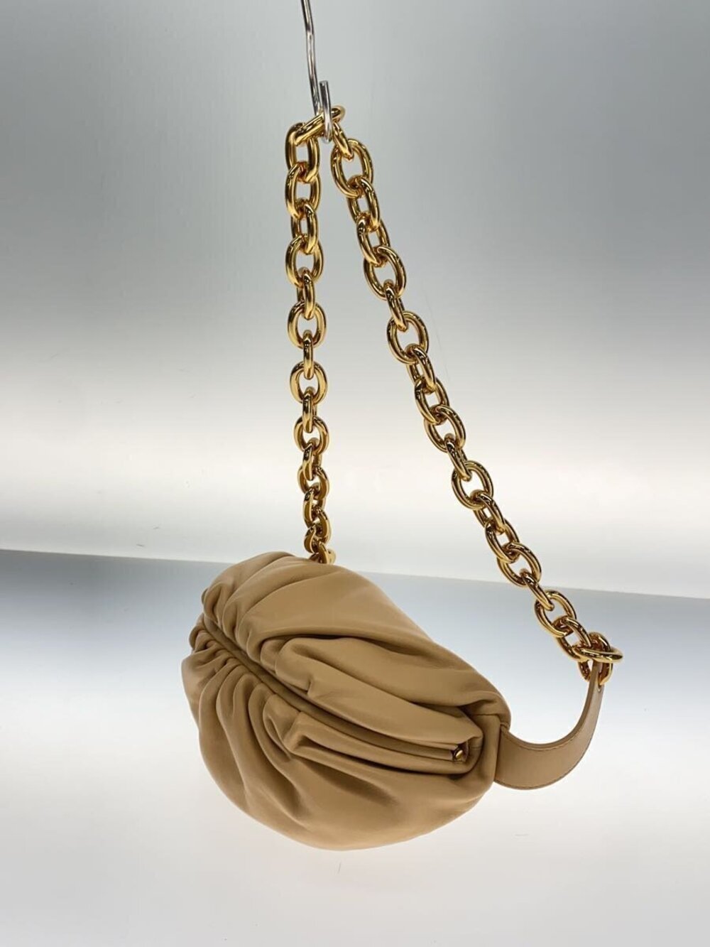 Bottega Veneta chunky The shoulder chain ruched bag Pouch Clutch Black